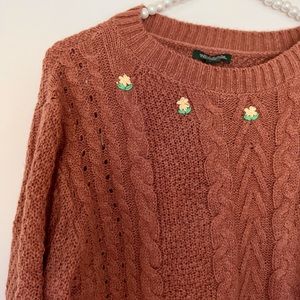 Cozy Fall Embroidered Sweater
